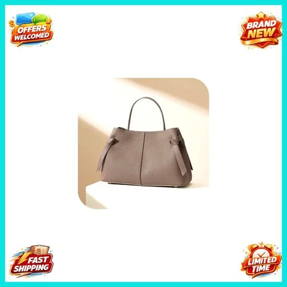 Genuine Leather Tote Bag with Adjustable Strap, Spacious Work Purse - Picture 1 of 7